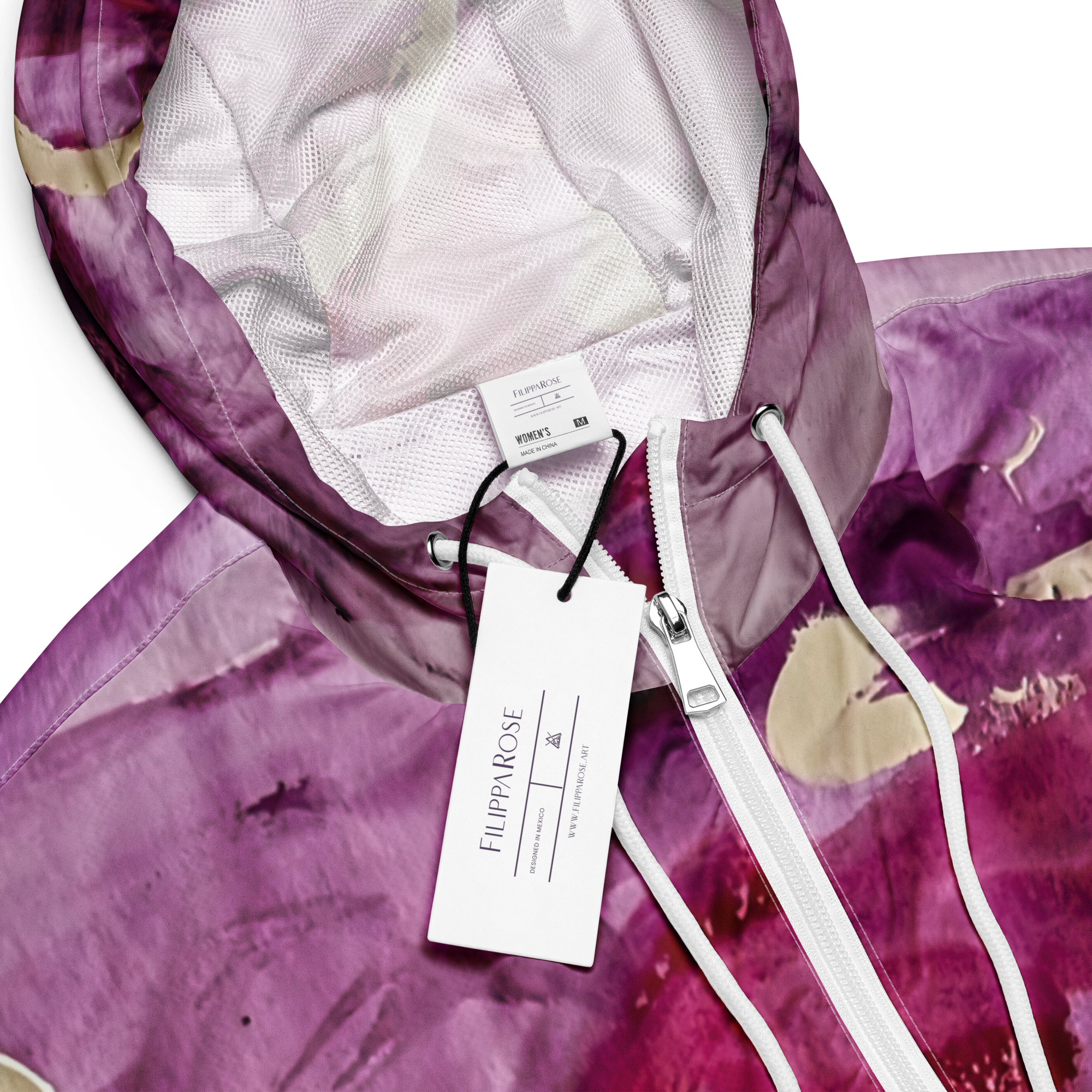 Women’s Cropped Windbreaker - ABSTRAKT Pink Explosion